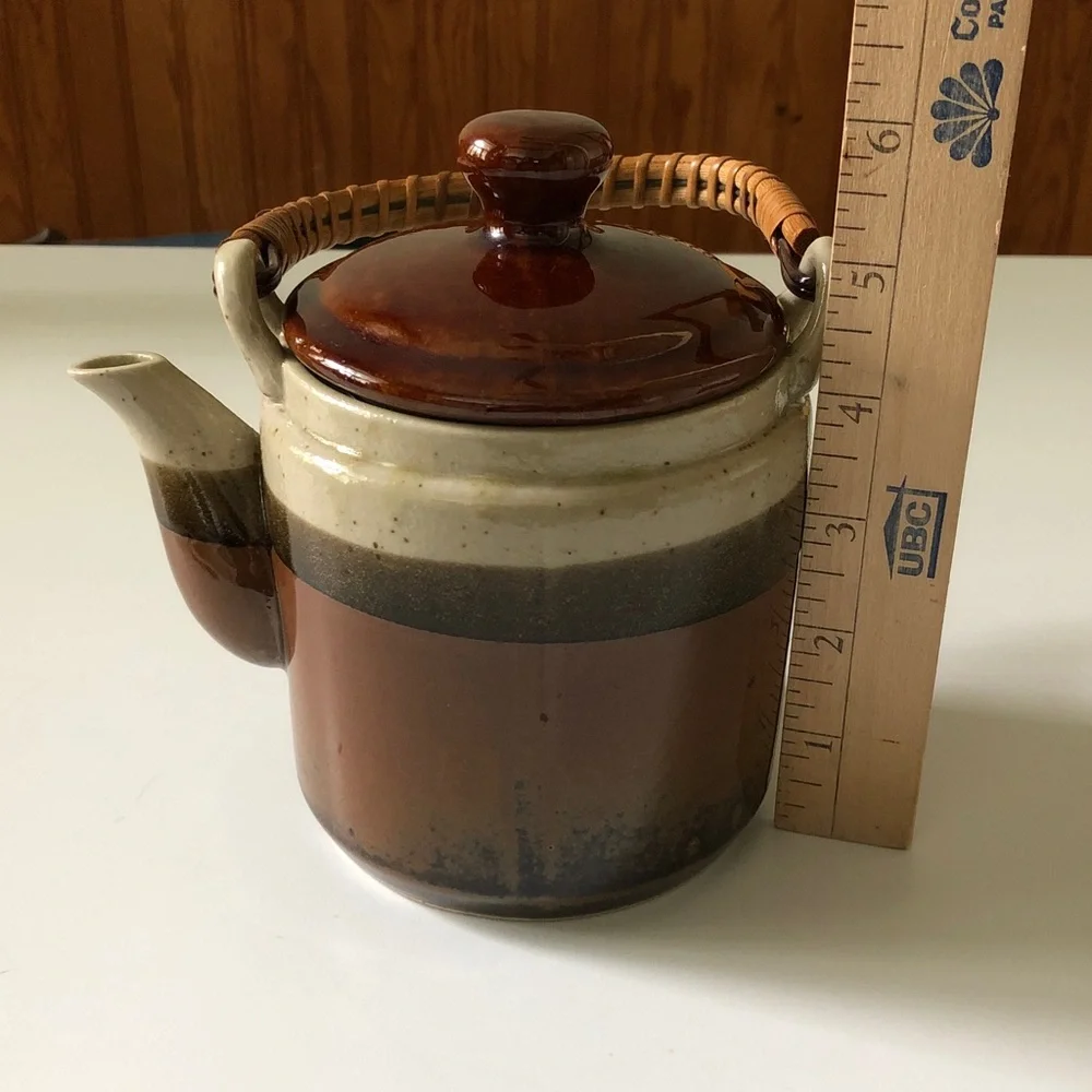 Vintage Takahashi San Francisco Three Tone Stoneware Teapot Made in Japan MCM